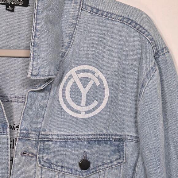 Chris Young Distressed Light Blue Denim Jacket Size Large. - Picture 9 of 15